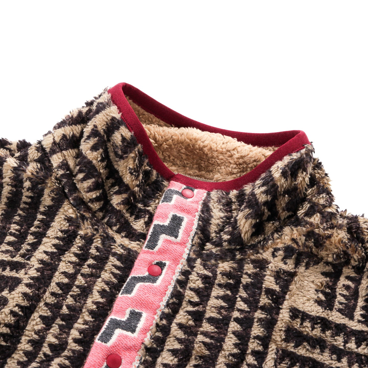 KAPITAL HACKSAW-BLOCK FLEECE PULLOVER BEIGE