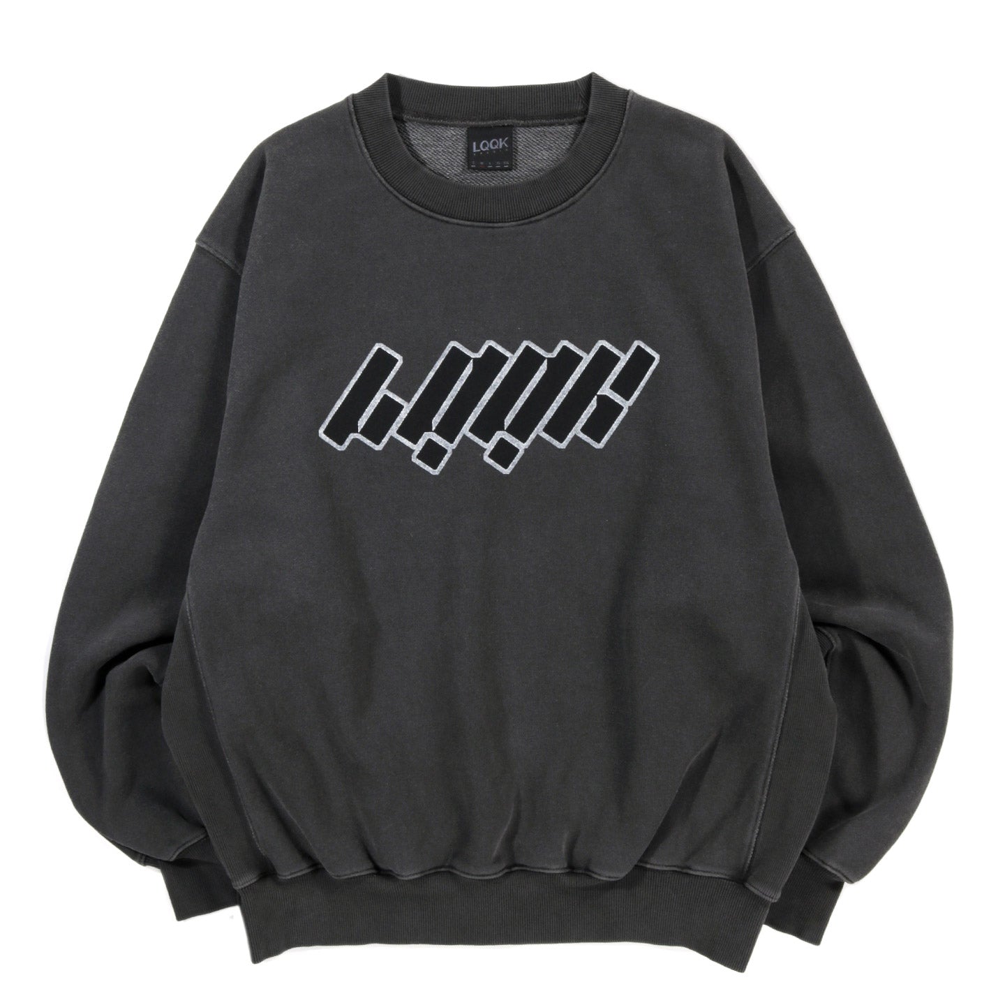 LQQK STUDIO WASHED FLEECE CREWNECK BLACK