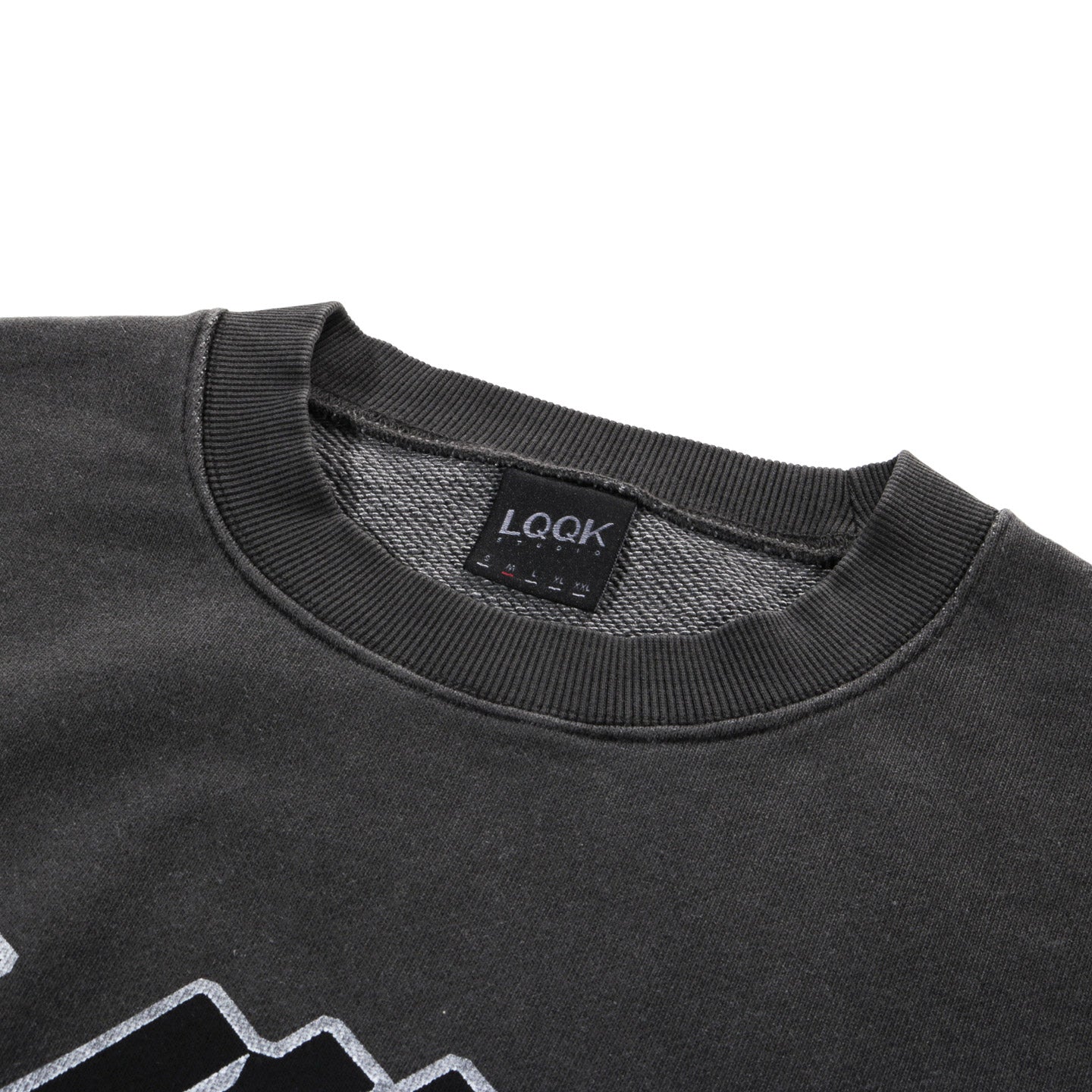 LQQK STUDIO WASHED FLEECE CREWNECK BLACK