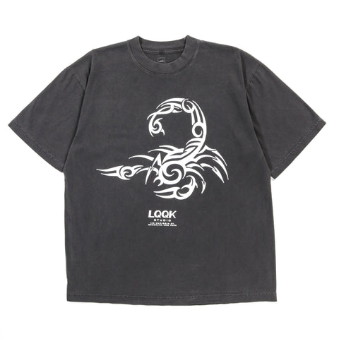 LQQK STUDIO TRIBAL SCORPION TEE WASHED BLACK