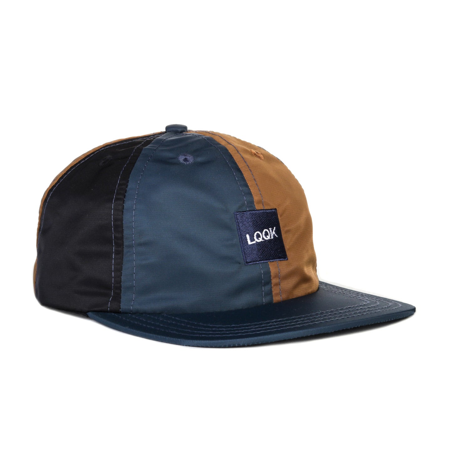 LQQK STUDIO TRI-COLOR SATIN HAT AMBER / NAVY / BLACK