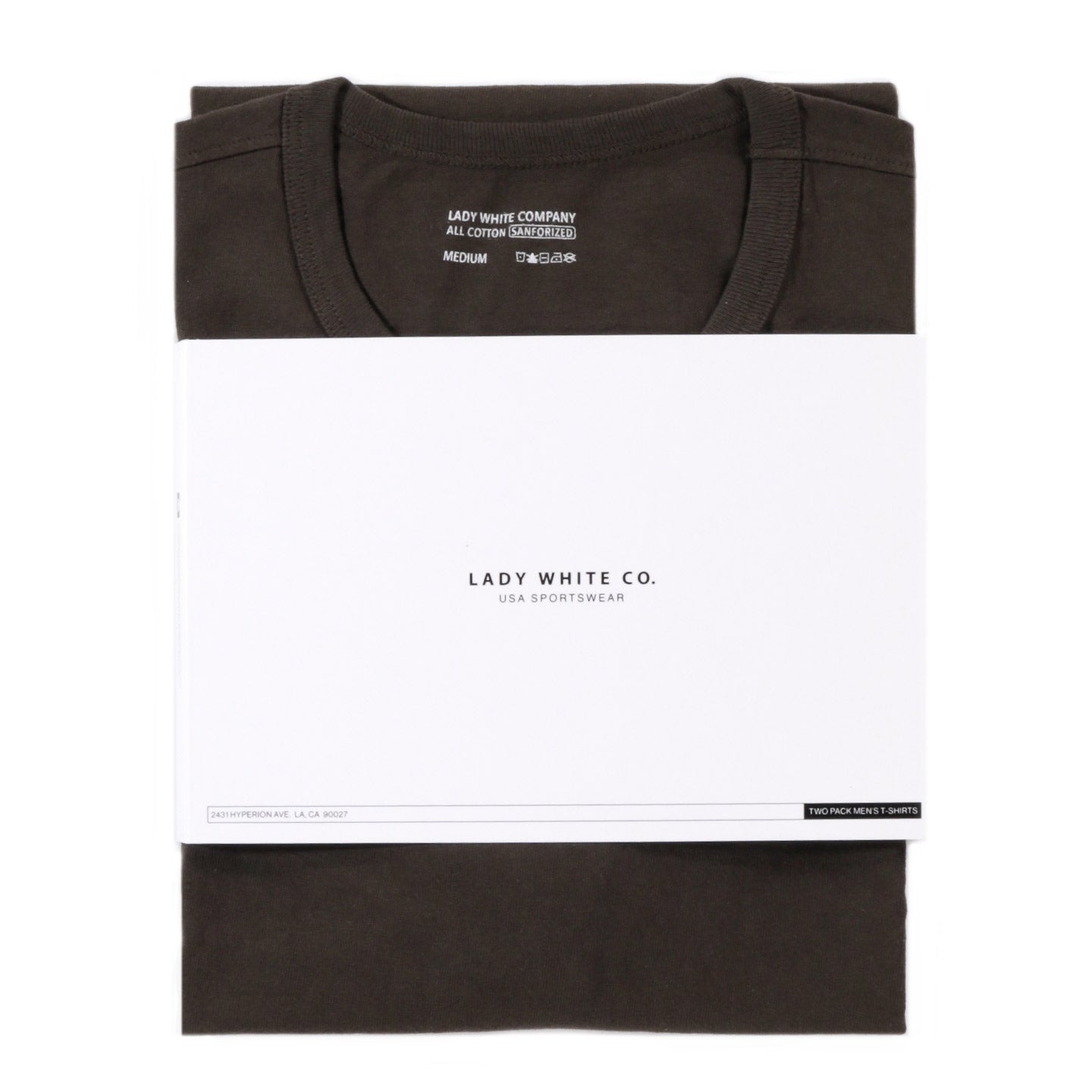 LADY WHITE CO. T-SHIRT 2-PACK BLACK OLIVE