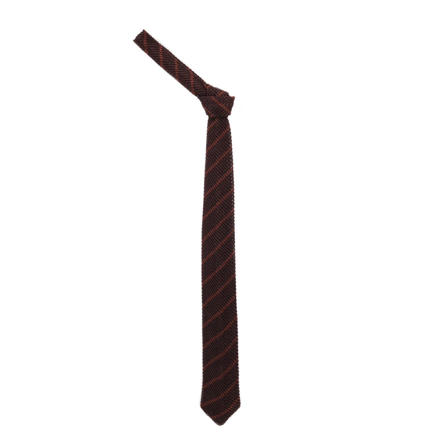 MFPEN FORMAL TIE CHESTNUT STRIPE SILK