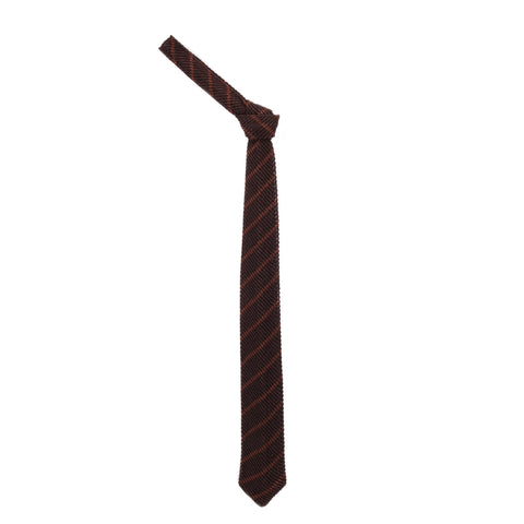 MFPEN FORMAL TIE CHESTNUT STRIPE SILK