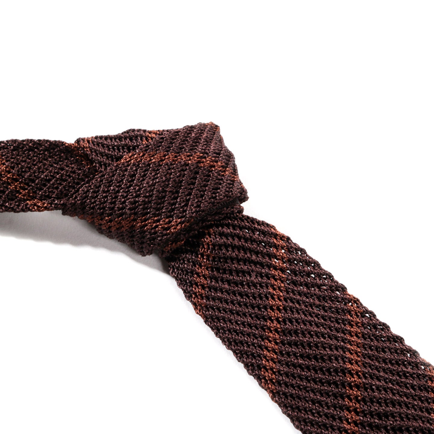 MFPEN FORMAL TIE CHESTNUT STRIPE SILK