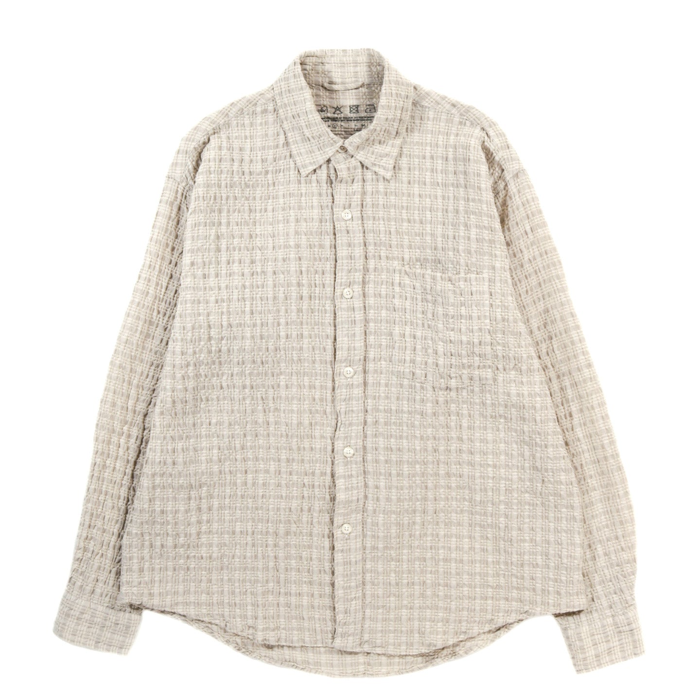 MFPEN EXECUTIVE SHIRT BEIGE STRUCTURE CHECK