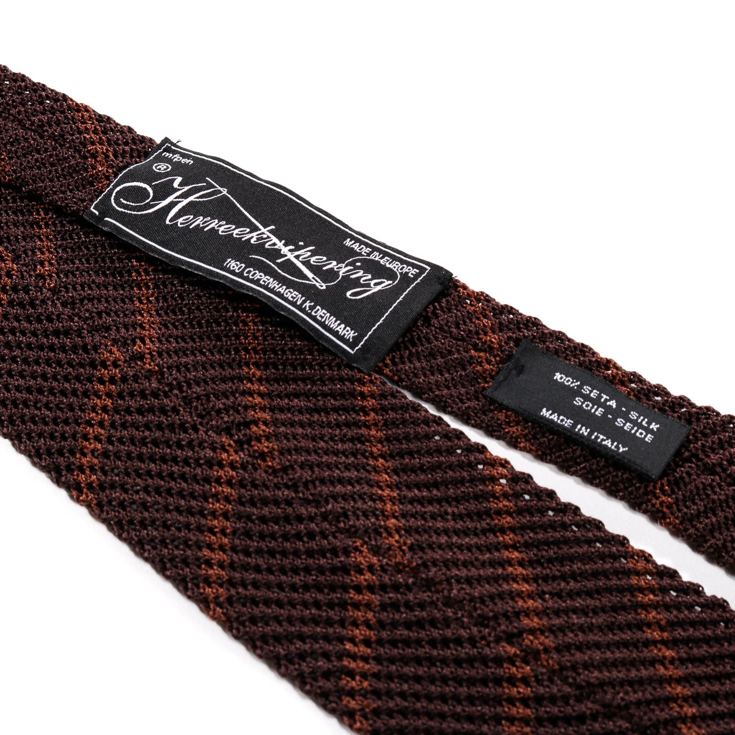 MFPEN FORMAL TIE CHESTNUT STRIPE SILK