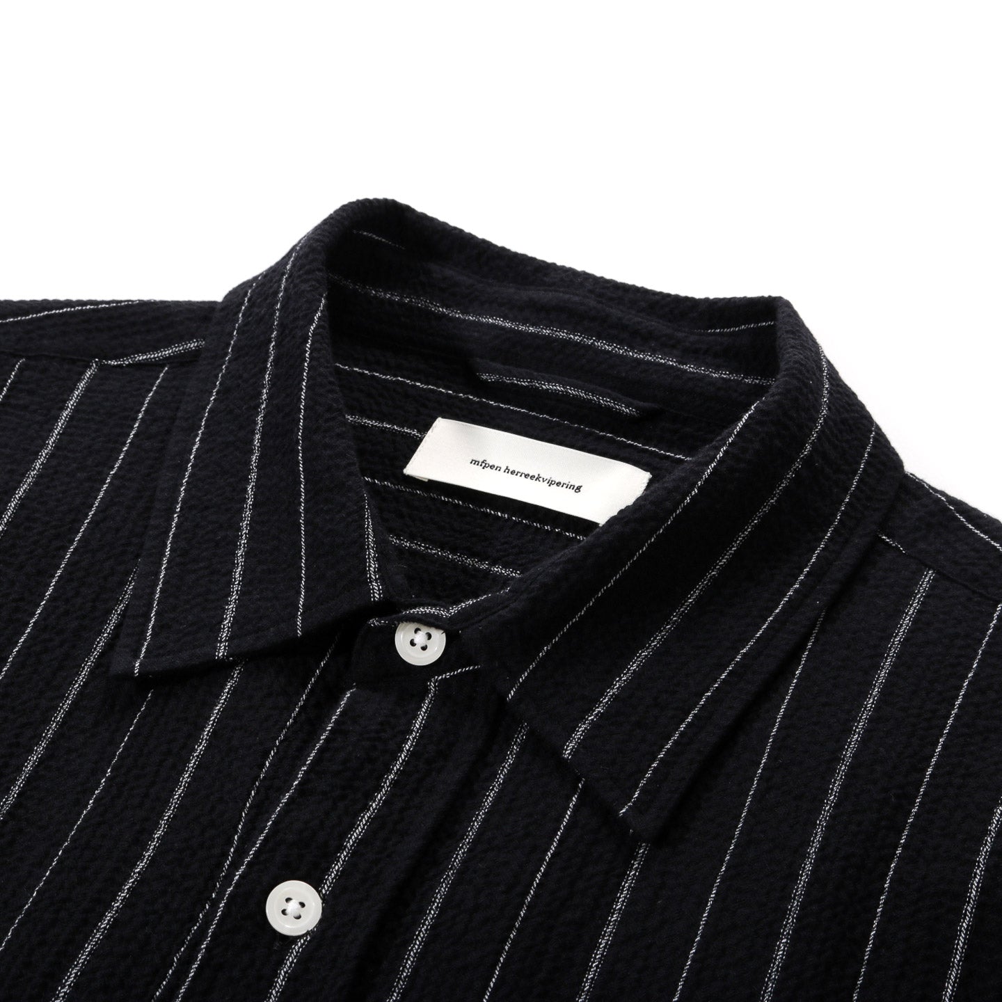 MFPEN VACATION SHIRT BLACK TEXTURED STRIPE