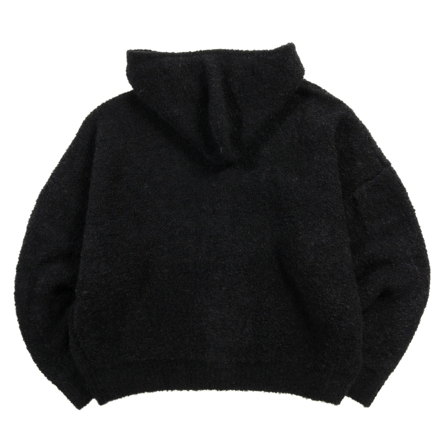 MONITALY SANTA MONICA HOODED SWEATER JACKET BLACK BOUCLE