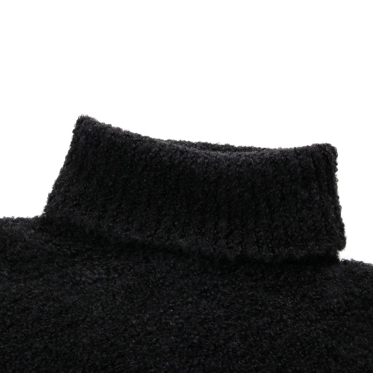 MONITALY ALPAGUAN TURTLENECK SWEATER BLACK BOUCLE