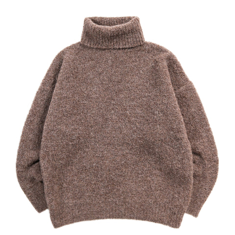 MONITALY ALPAGUAN TURTLENECK SWEATER BROWN BOUCLE