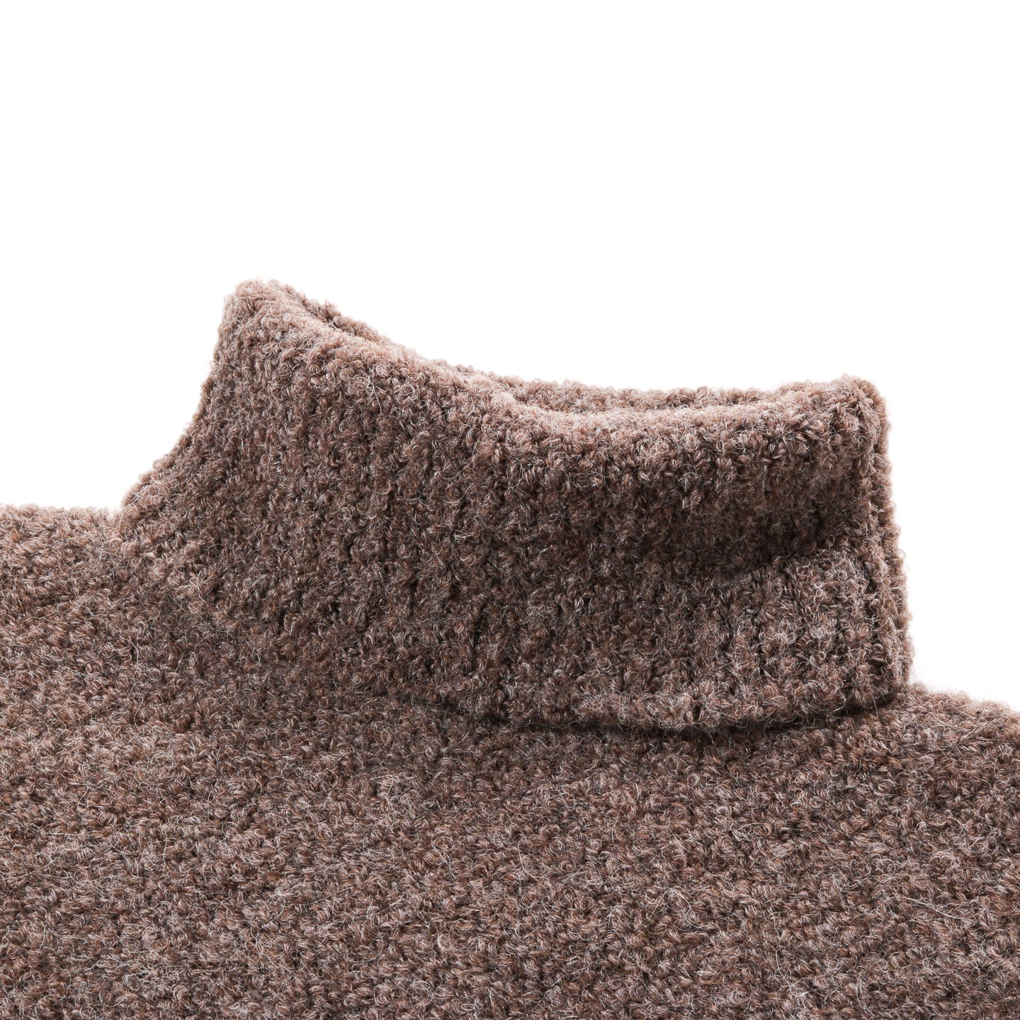 MONITALY ALPAGUAN TURTLENECK SWEATER BROWN BOUCLE