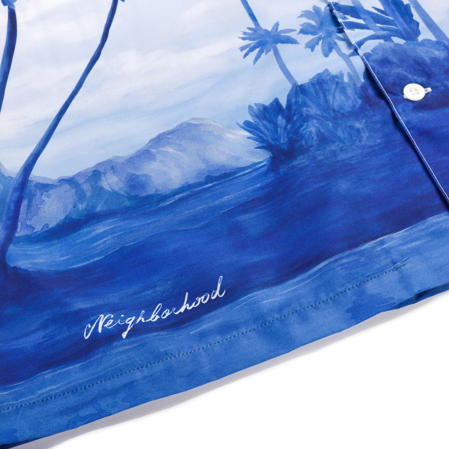 NEIGHBORHOOD PALM TREE HAWAIIAN SHIRT BLUE