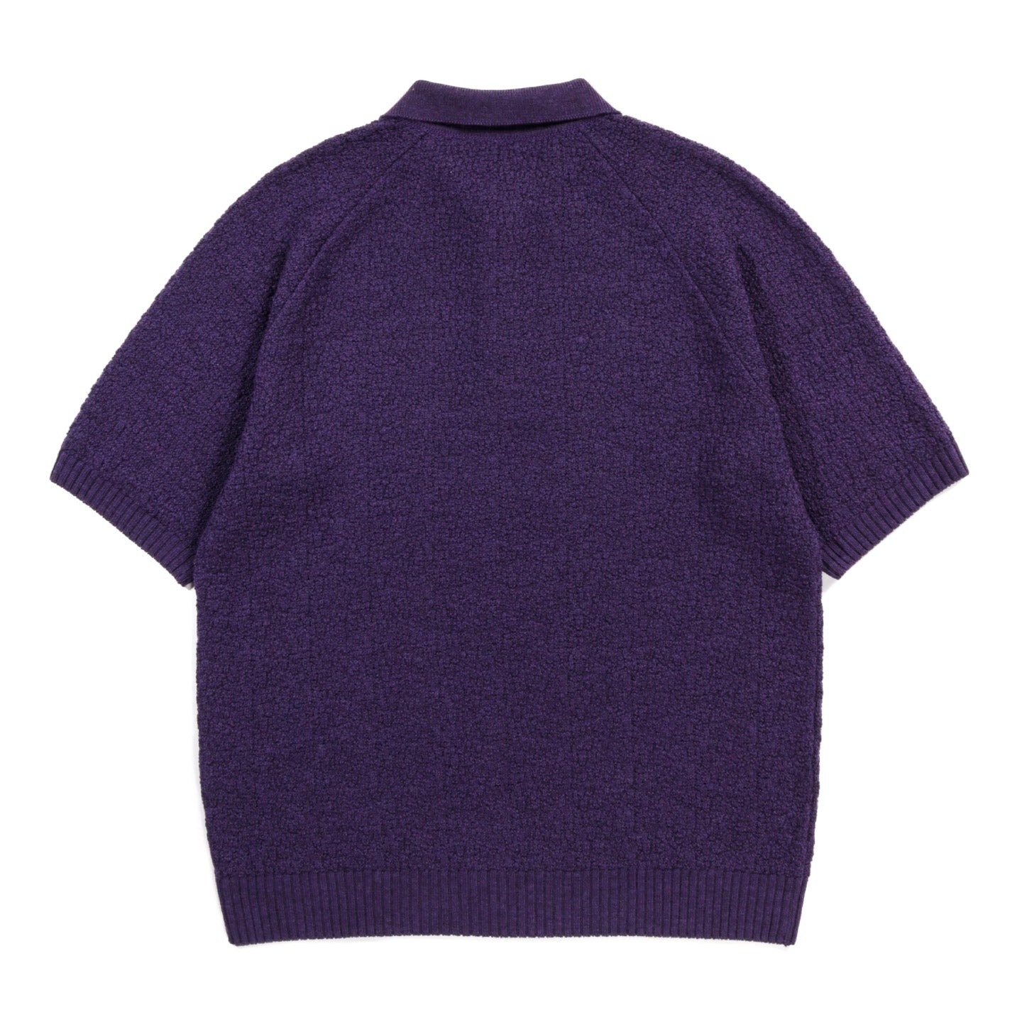 NEEDLES S/S POLO SWEATER MERINO WOOL KNIT PURPLE