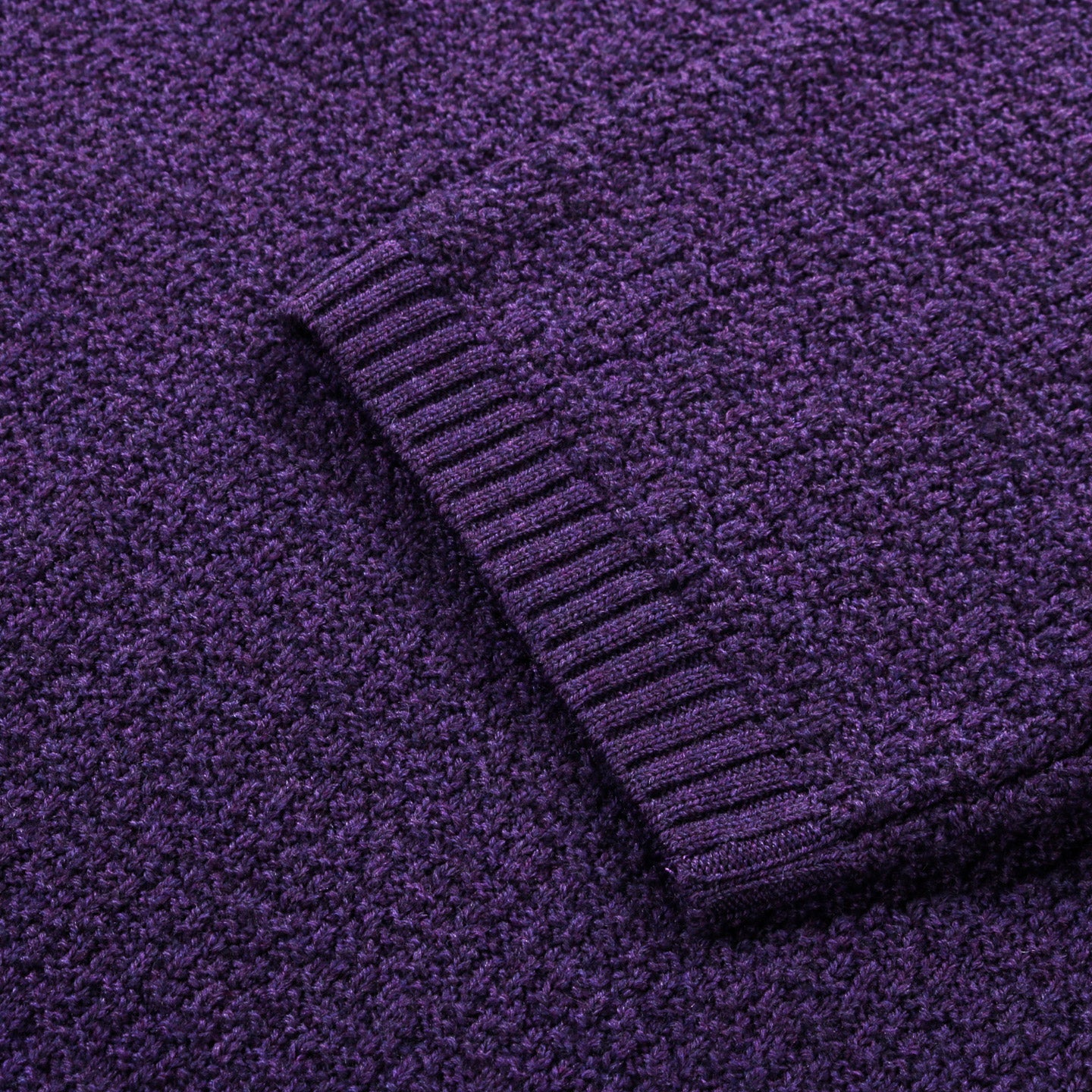 NEEDLES S/S POLO SWEATER MERINO WOOL KNIT PURPLE