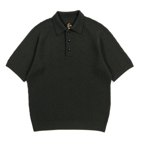 NEEDLES S/S POLO SWEATER MERINO WOOL KNIT GREEN