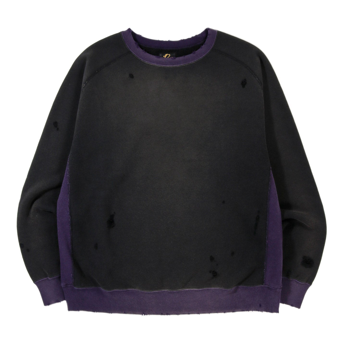 NEEDLES 2-TONE CREW NECK SWEATSHIRT BLACK