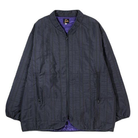 NEEDLES PIPING QUILT JACKET STRIPE DOUBLE JACQUARD CHARCOAL