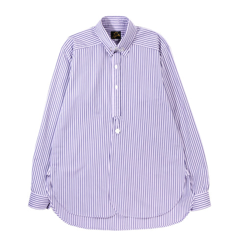 NEEDLES PINHOLE REGULAR COLLAR EDW SHIRT PURPLE STRIPE