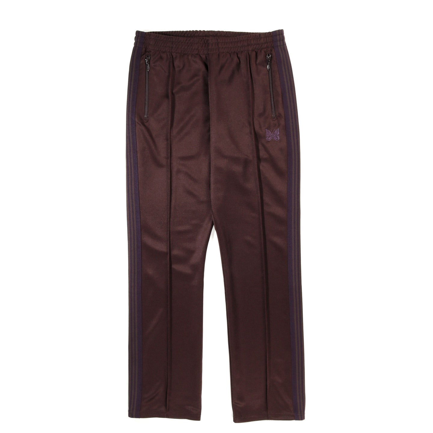 NEEDLES NARROW TRACK PANT POLY SMOOTH DARK BROWN | TODAY CLOTHING