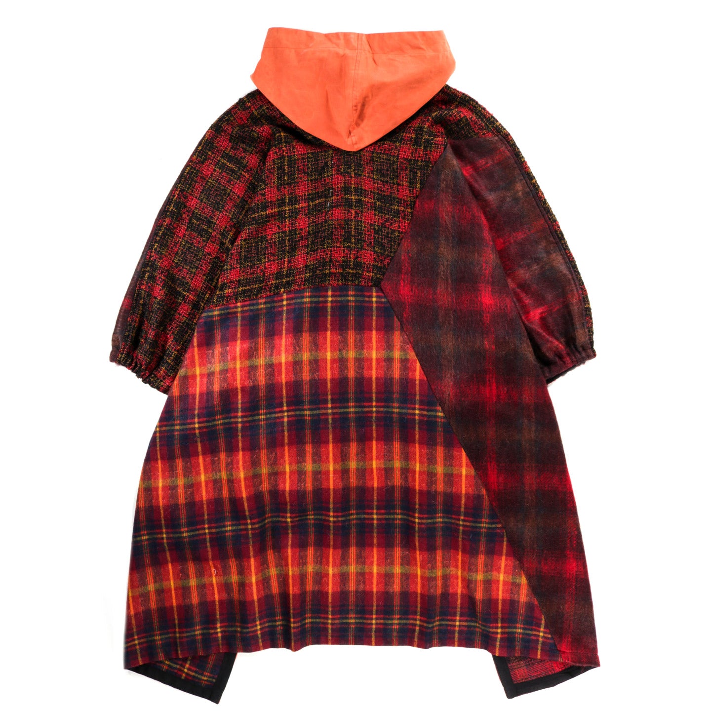 NICHOLAS DALEY PATCHWORK PONCHO BURGUNDY / ORANGE / MUSTARD