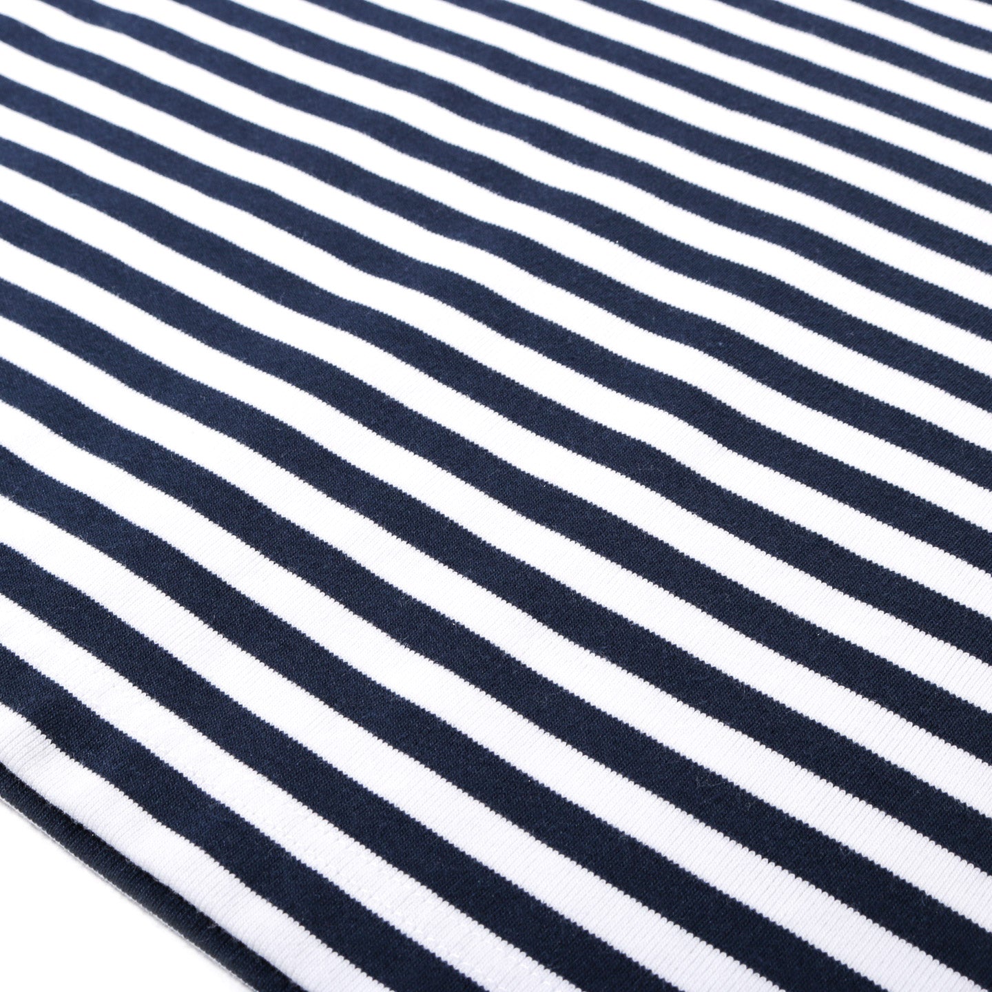 NANAMICA COOLMAX STRIPE JERSEY TEE NAVY / WHITE