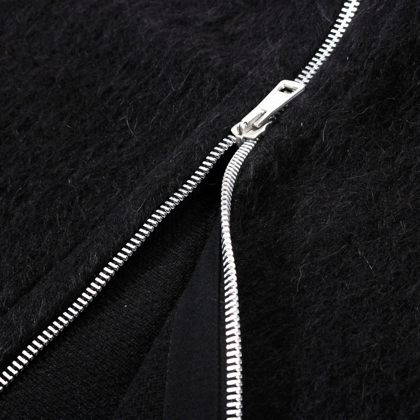 OUR LEGACY FULL ZIP HOOD BLACK HAIRY WOOL