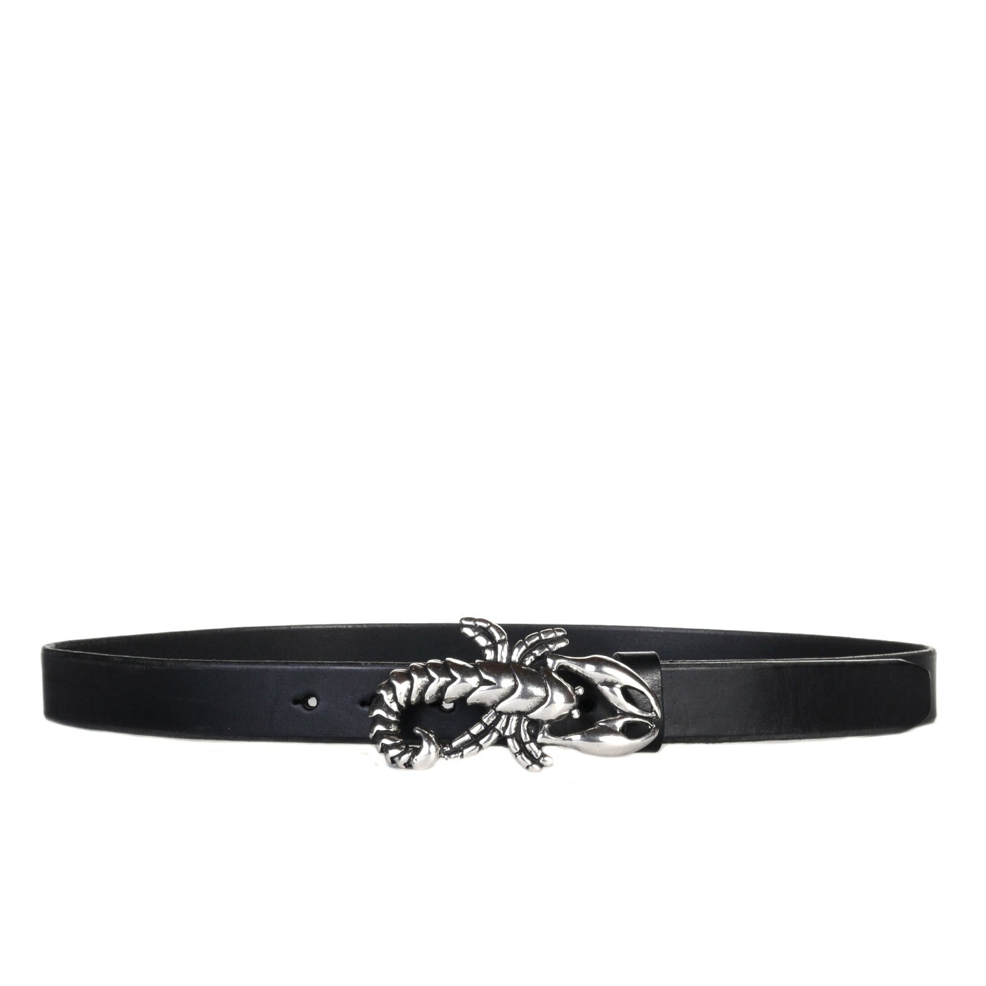 OUR LEGACY SCORPION BELT OILY BLACK LEATHER