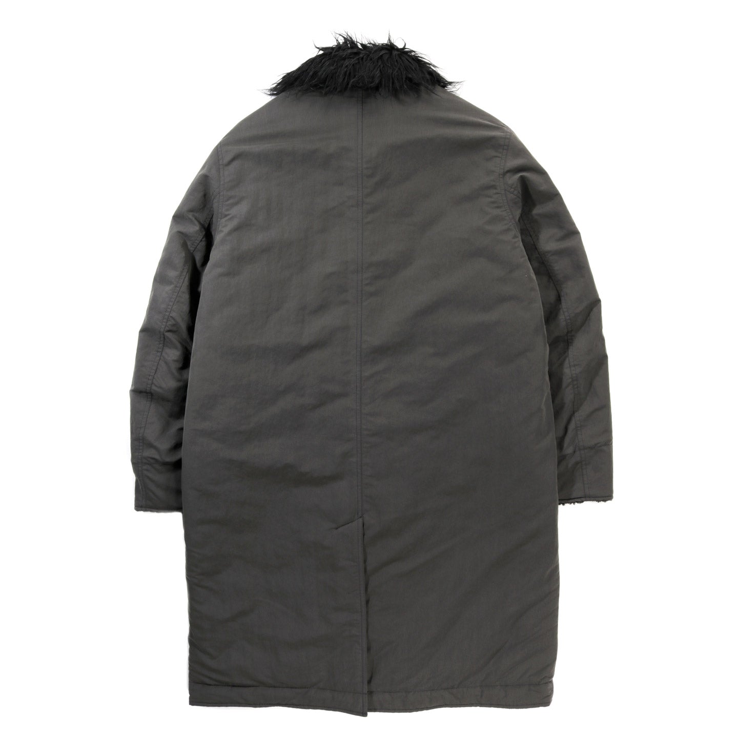 OUR LEGACY POLAR COAT VAPOR CHARCOAL PEACHED NYLON