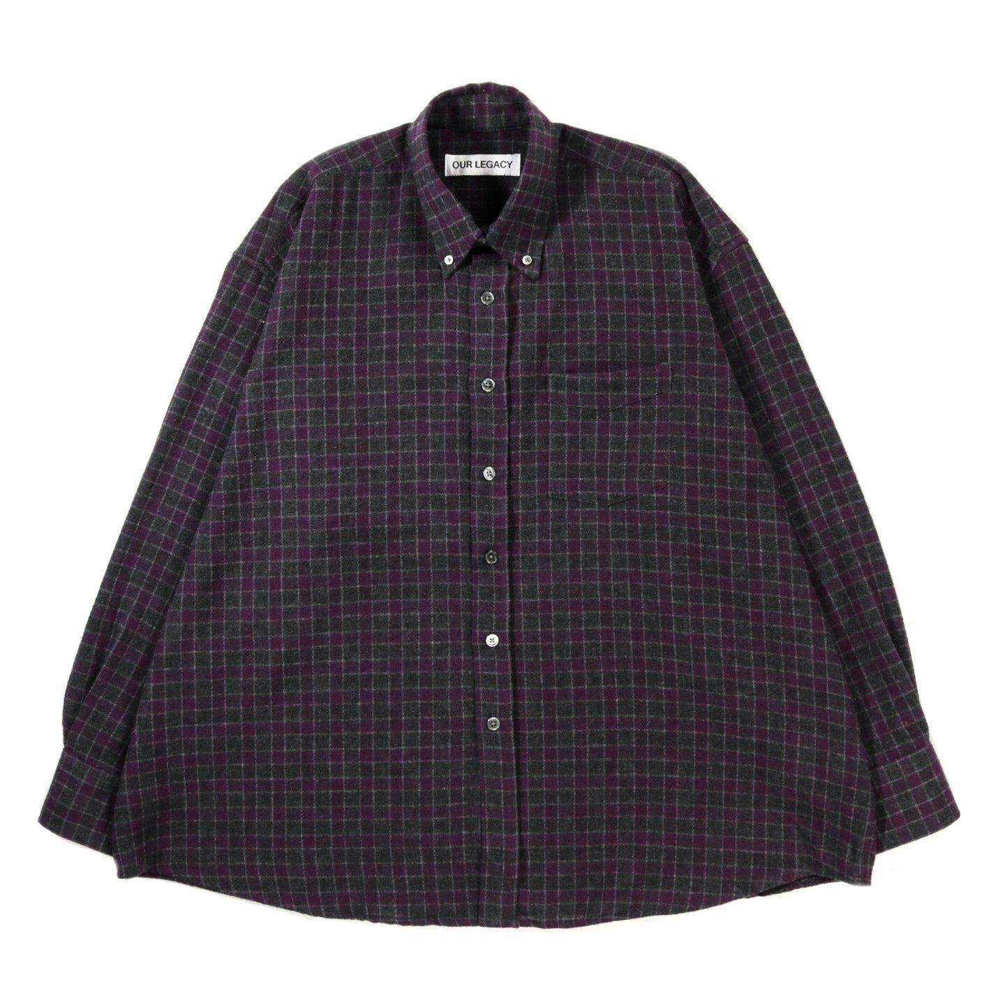 OUR LEGACY BORROWED BD SHIRT SOPHOMORE CHECK RURAL WOOL