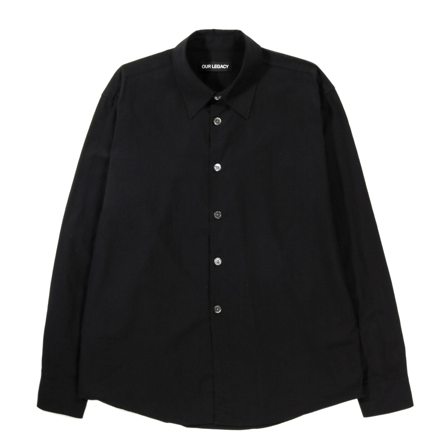 OUR LEGACY BEYOND SHIRT BLACK LIQUID POPLIN