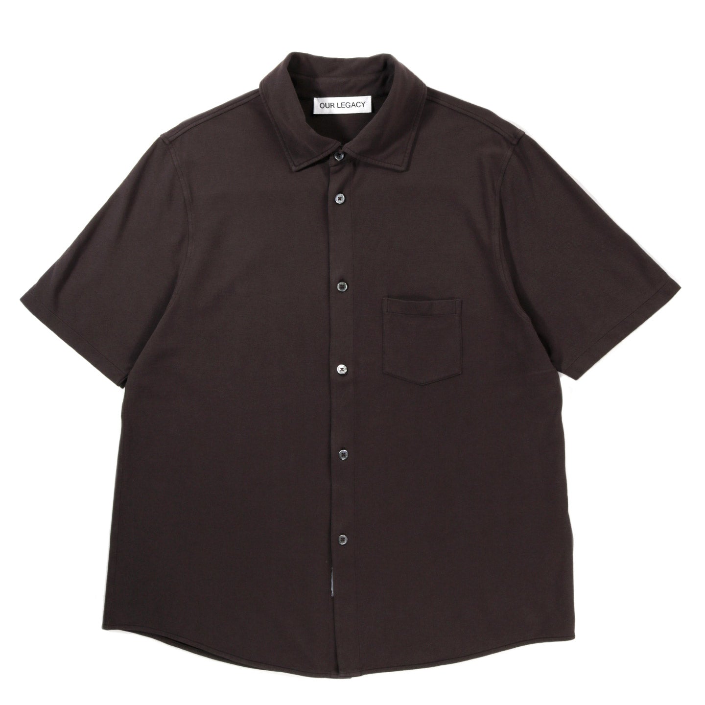 OUR LEGACY ANALOG SHIRT DEEP BROWN SUPER MALL PIQUE