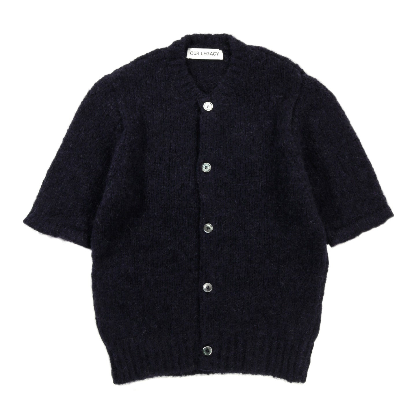 OUR LEGACY SHRUNKEN SHORTSLEEVE NAVY FUZZY MOHPACA