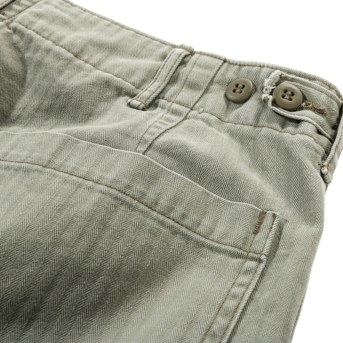 ORSLOW HERRINGBONE TWILL SUMMER FATIGUE PANTS GREEN