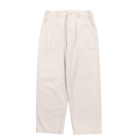 ORSLOW HERRINGBONE TWILL SUMMER FATIGUE PANTS ECRU