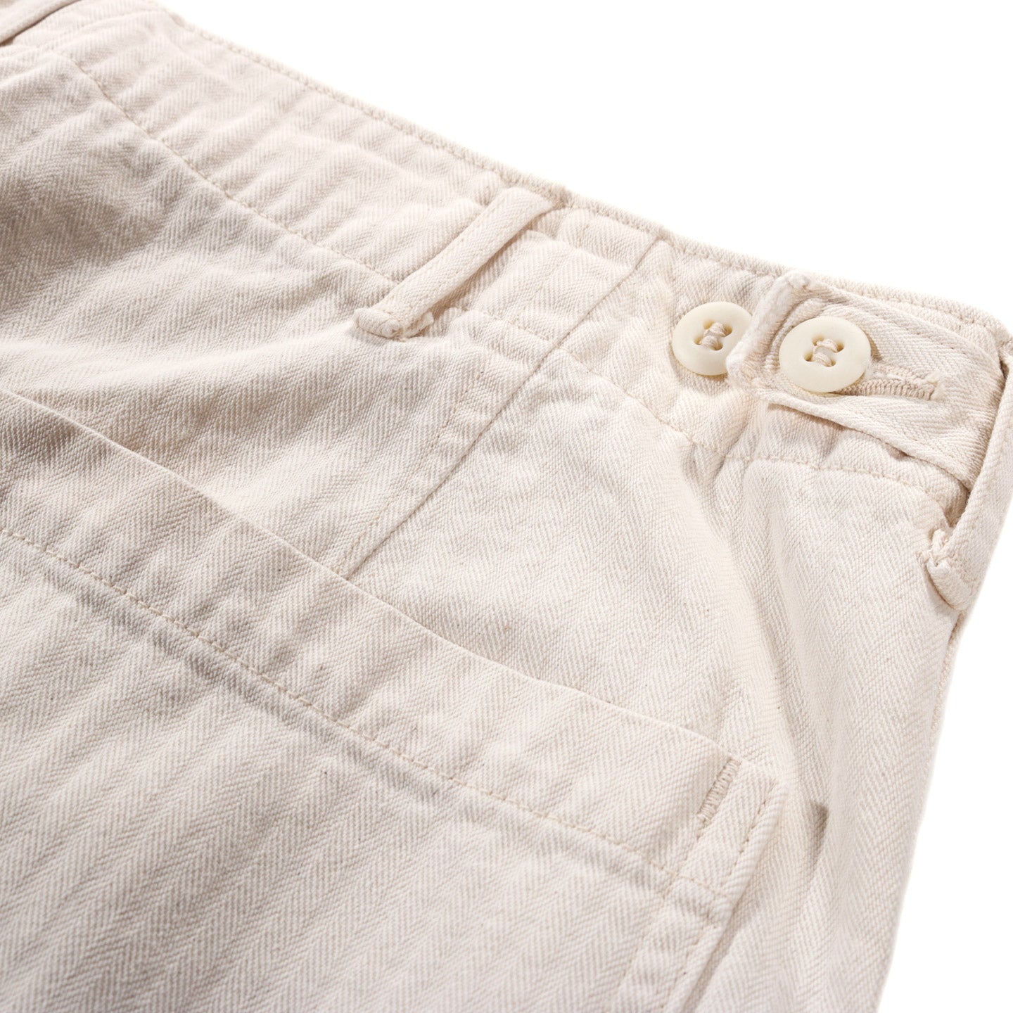 ORSLOW HERRINGBONE TWILL SUMMER FATIGUE PANTS ECRU