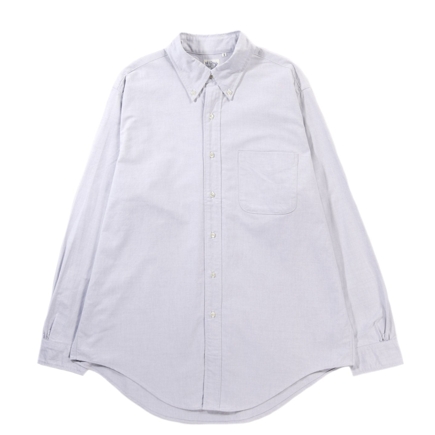 ORSLOW OXFORD STANDARD BUTTON DOWN SHIRT LIGHT GRAY