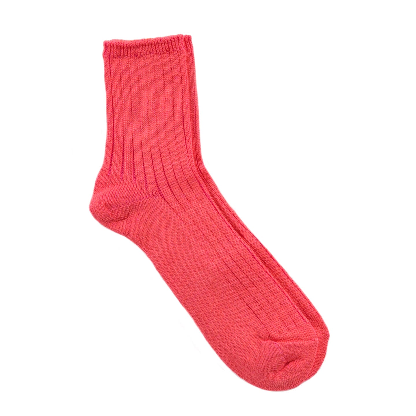 ROTOTO LINEN COTTON RIBBED ANKLE SOCKS PINK