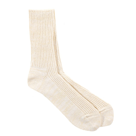 ROTOTO RECYCLED COTTON MARL SOCKS RAW WHITE