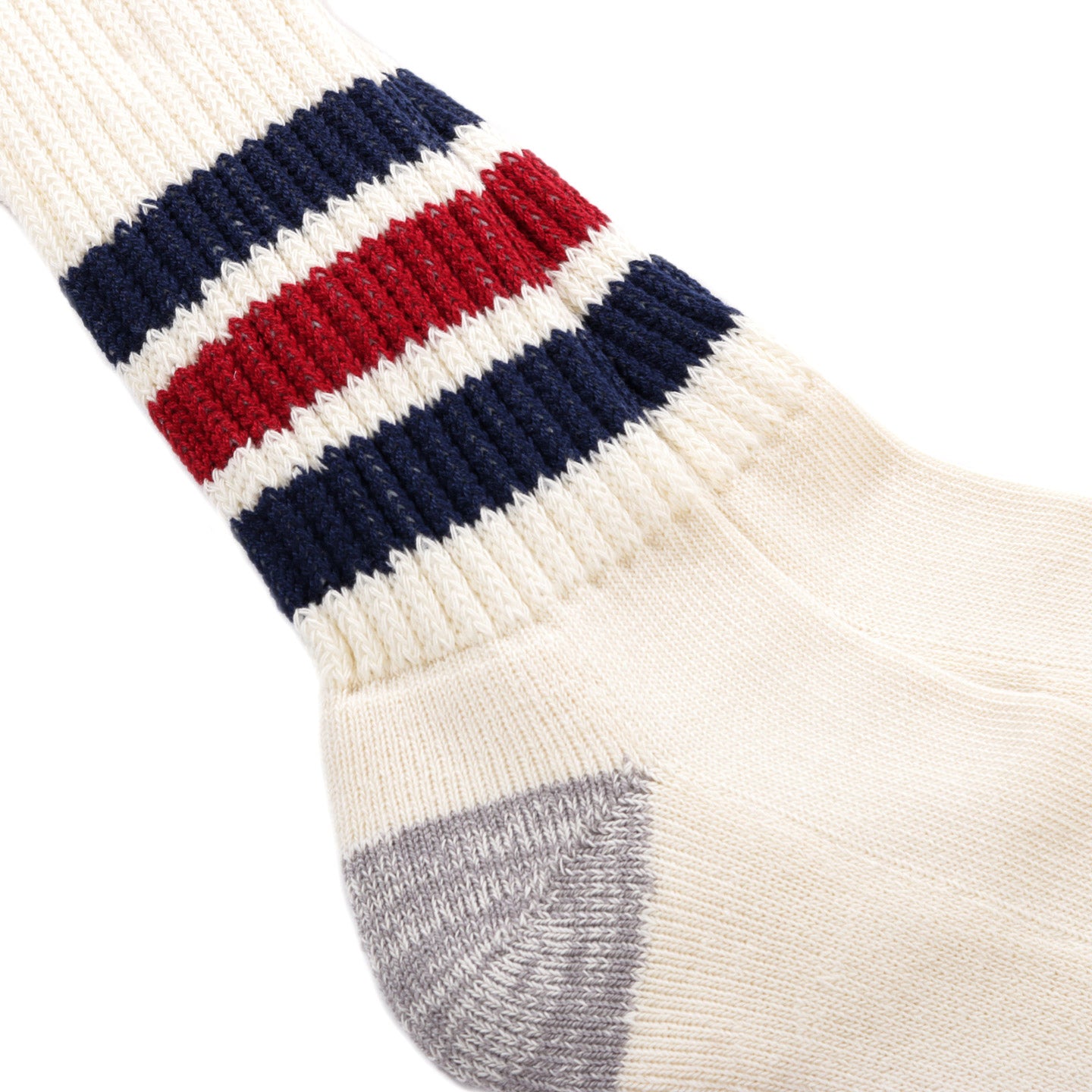 ROTOTO COARSE RIBBED OLD SCHOOL CREW SOCKS NAVY / D.RED