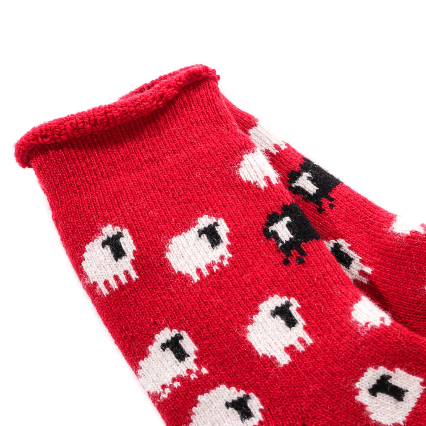 ROTOTO PILE ROOM SOCKS SHEEP RED