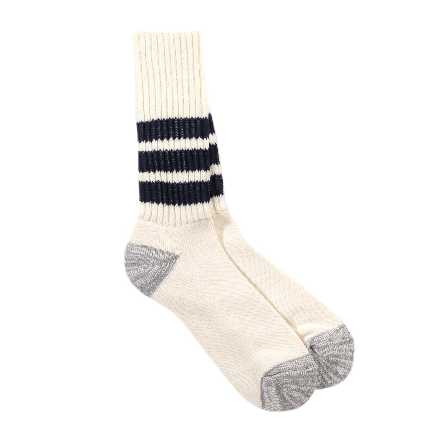 ROTOTO COARSE RIBBED OLD SCHOOL CREW SOCKS NAVY