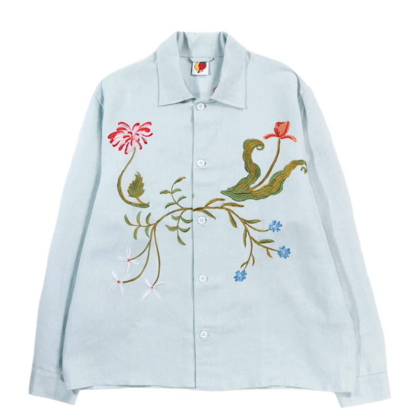 SKY HIGH FARM WORKWEAR GARDEN EMBROIDERED SHIRT BLUE