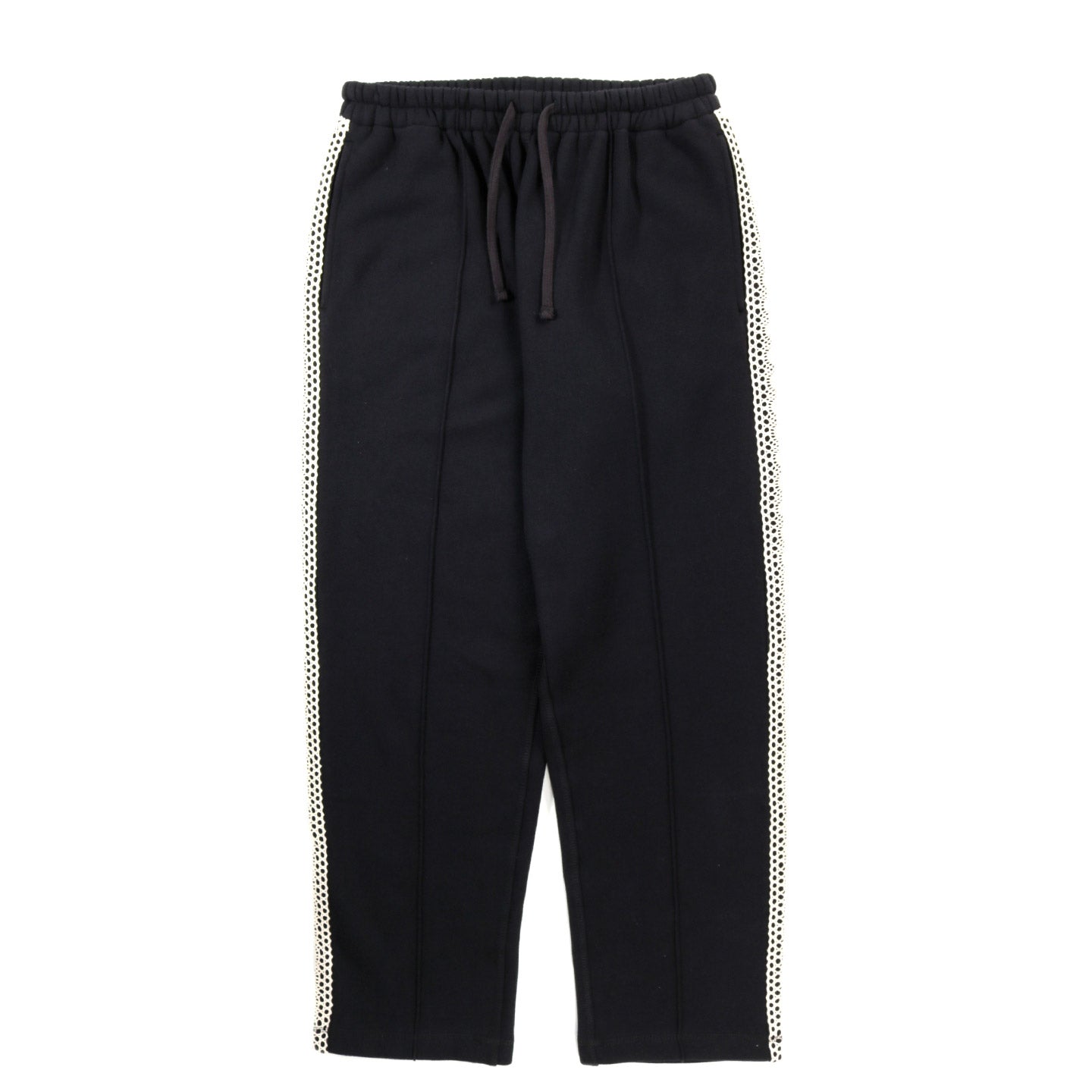 S.K. MANOR HILL SAUNTER PANT BLACK COTTON FLEECE / NATURAL TRIM