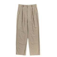 AURALEE HARD TWIST WOOL VIYELLA SLACKS LIGHT KHAKI