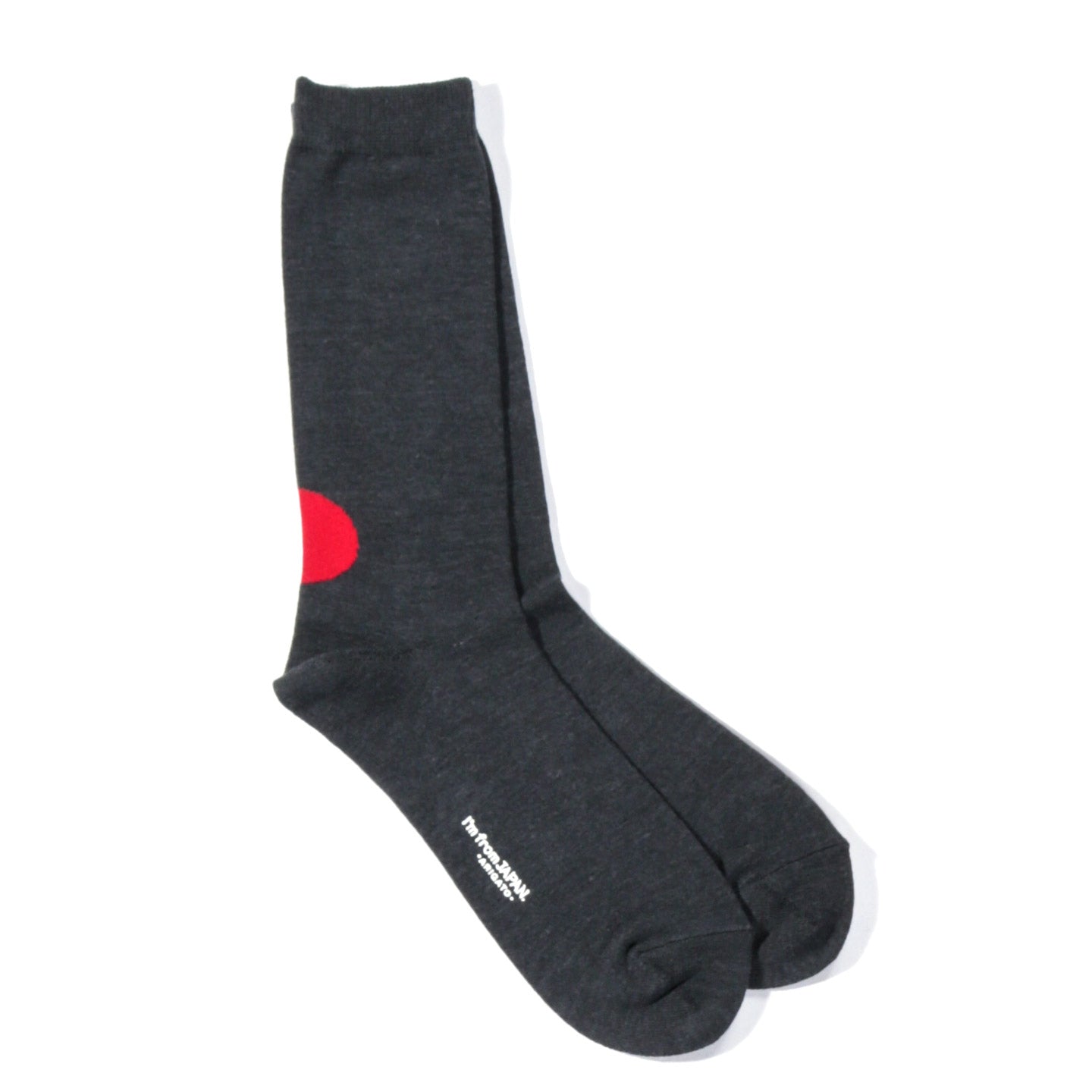 BLUE BLUE JAPAN BACK SIDE FLAG SOCKS CHARCOAL