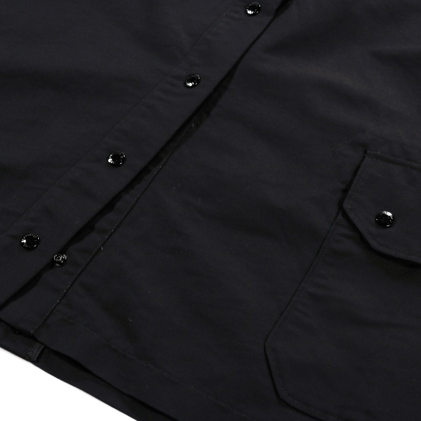 ENGINEERED GARMENTS SHORT DUFFLE JACKET BLACK COTTON DOUBLE CLOTH