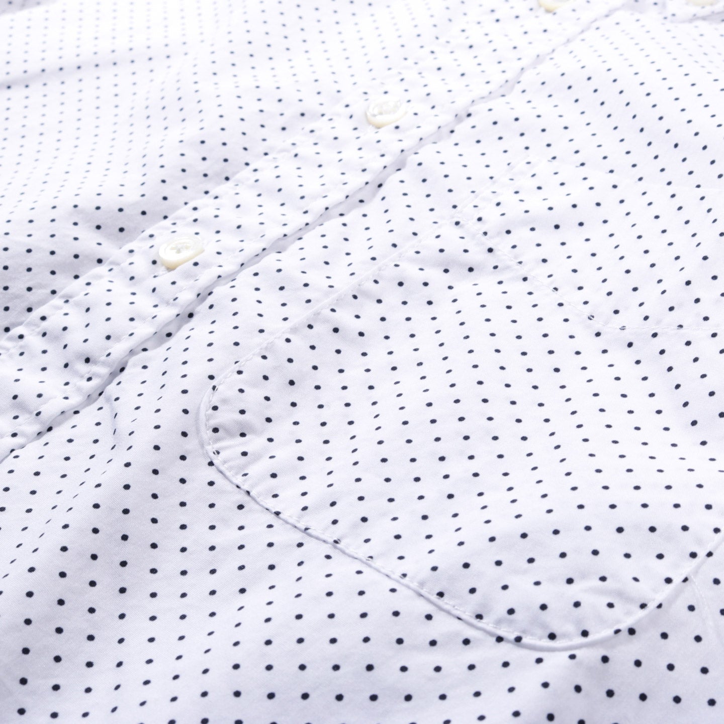 ENGINEERED GARMENTS 19 CENTURY BD SHIRT WHITE NAVY MICRO POLKA DOT BRO