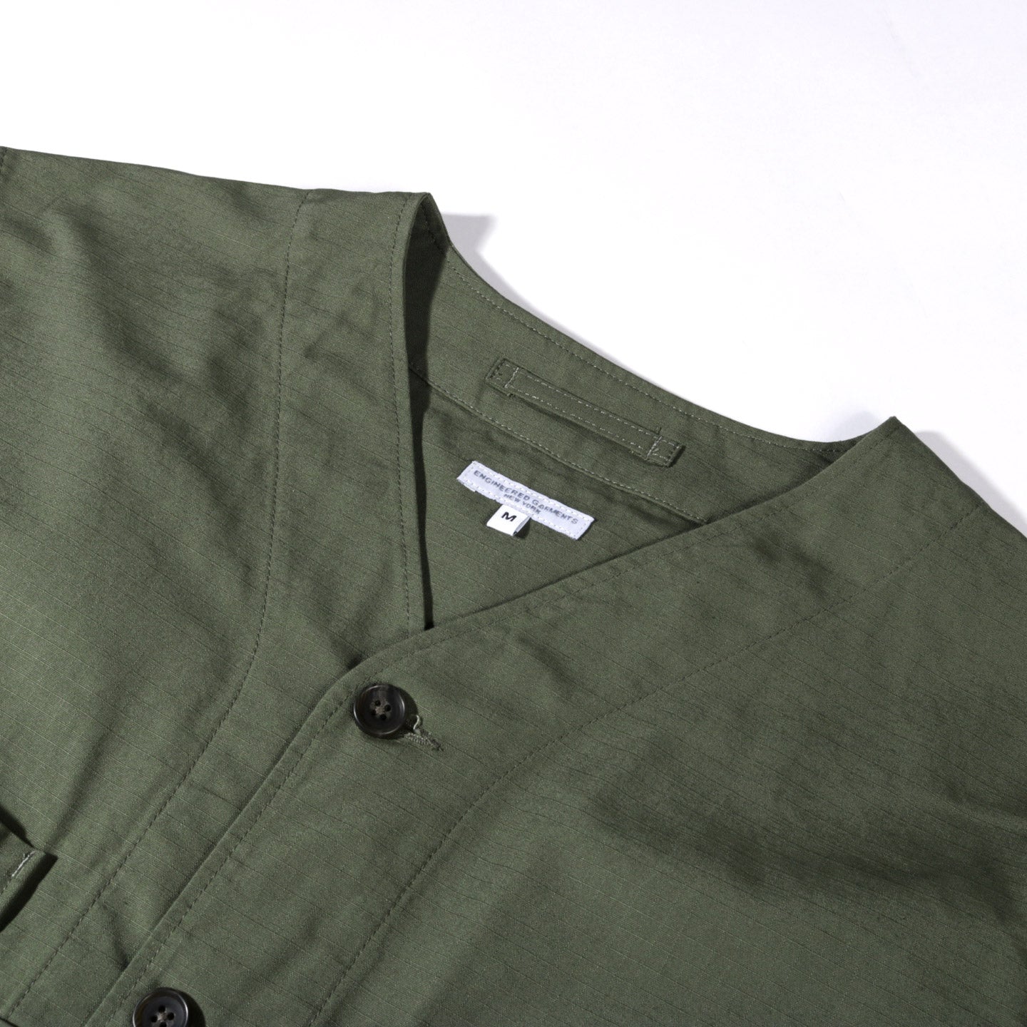 ENGINEERED GARMENTS CARDIGAN JACKET OLIVE COTTON RIPSTOP