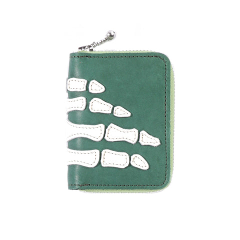 KAPITAL THUMB-UP BONE HAND ZIP MINI WALLET GREEN